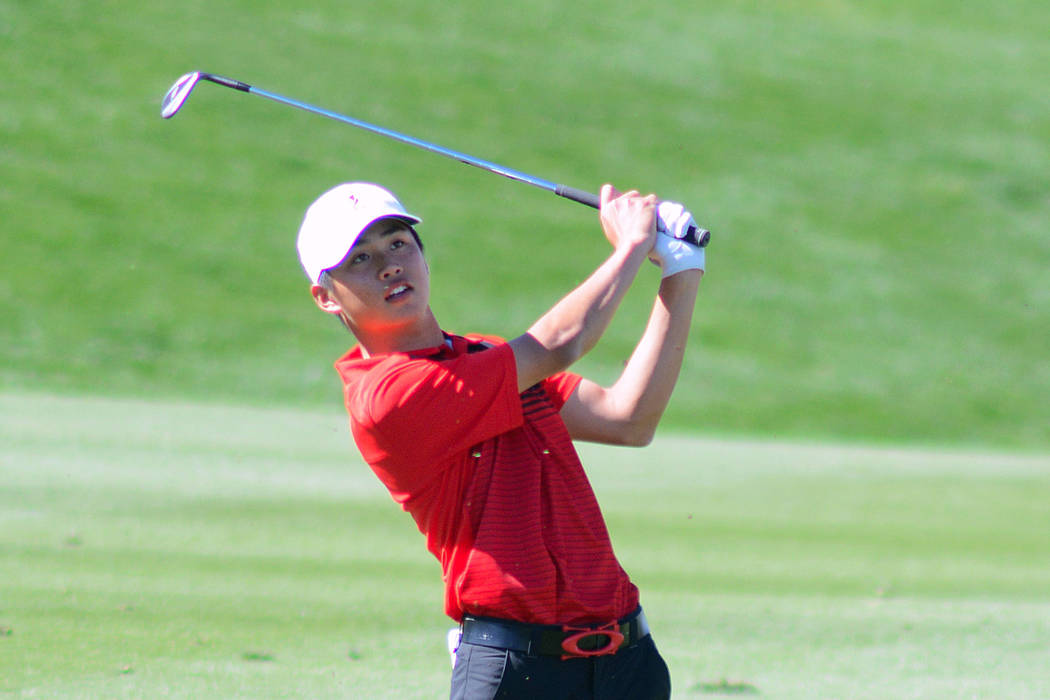 Golfer Shintaro Ban in action for UNLV at the Southern Highlands Collegiate on March 9, 2016, at Southern Highlands Golf Club. (Courtesy/UNLV)
