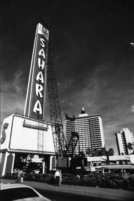 The Sahara hotel-casino erected a new 222 1/4 ft tall sign in 1980. Young Electric Sign Company ...