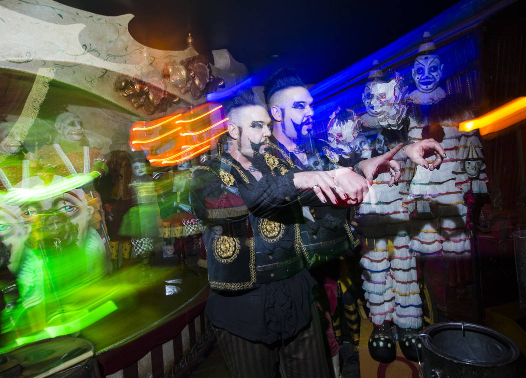 John Shaw performs for guests at Zak Bagans' Haunted Museum in Las Vegas on Saturday, Aug. 18, ...