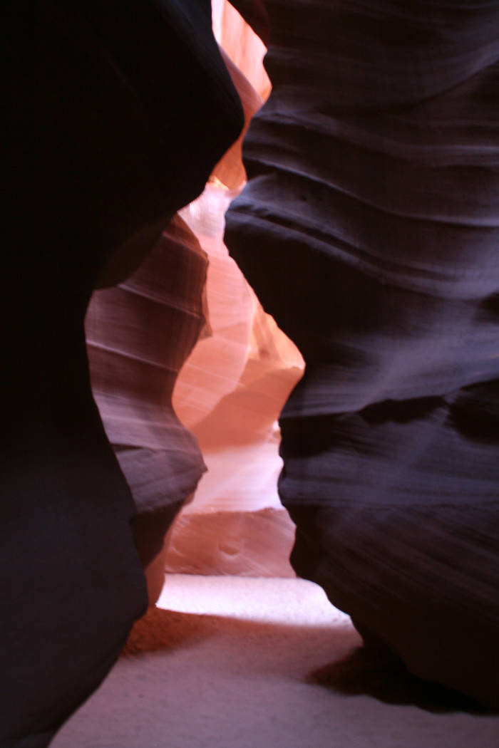 The classic corkscrew slot canyons of Navajo sandstone are formed primarily by wind and water. ...