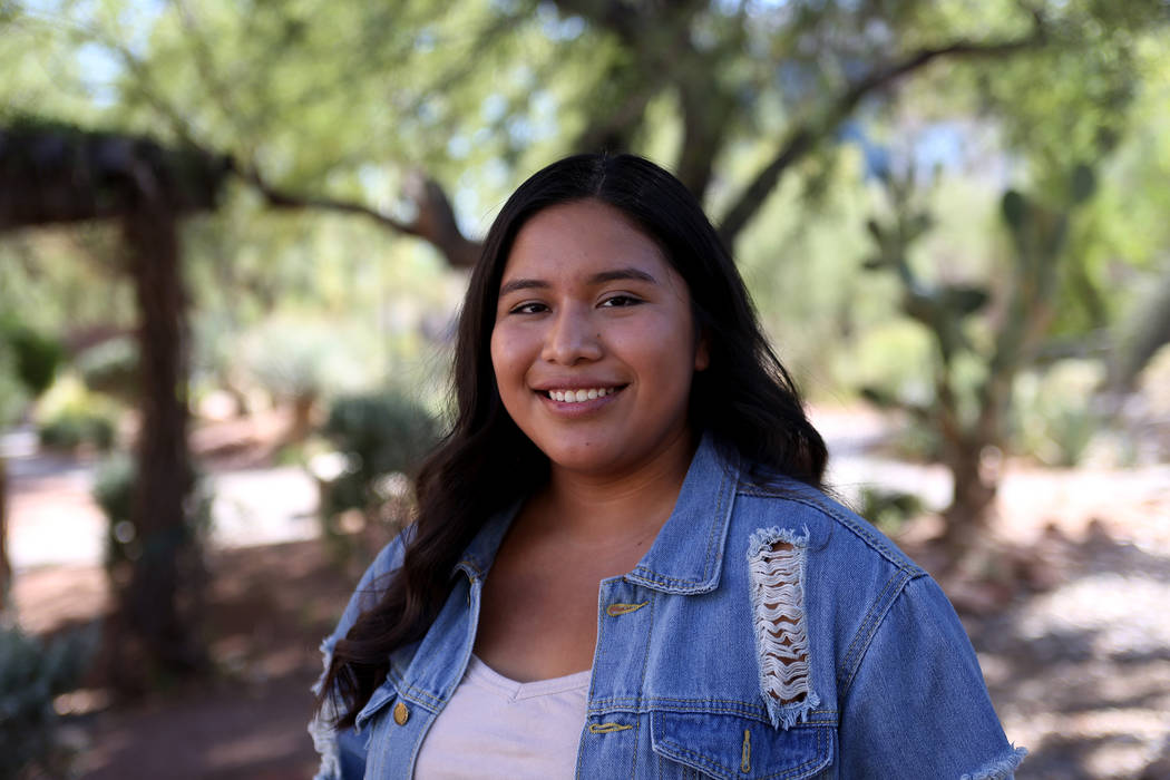 Jessica Gonzales at UNLV in Las Vegas, Thursday, Sept. 27, 2018. Both women are fellows for the Nevada Institute on Teaching and Educator Preparation's new program called Top Gun. The aim of the p ...