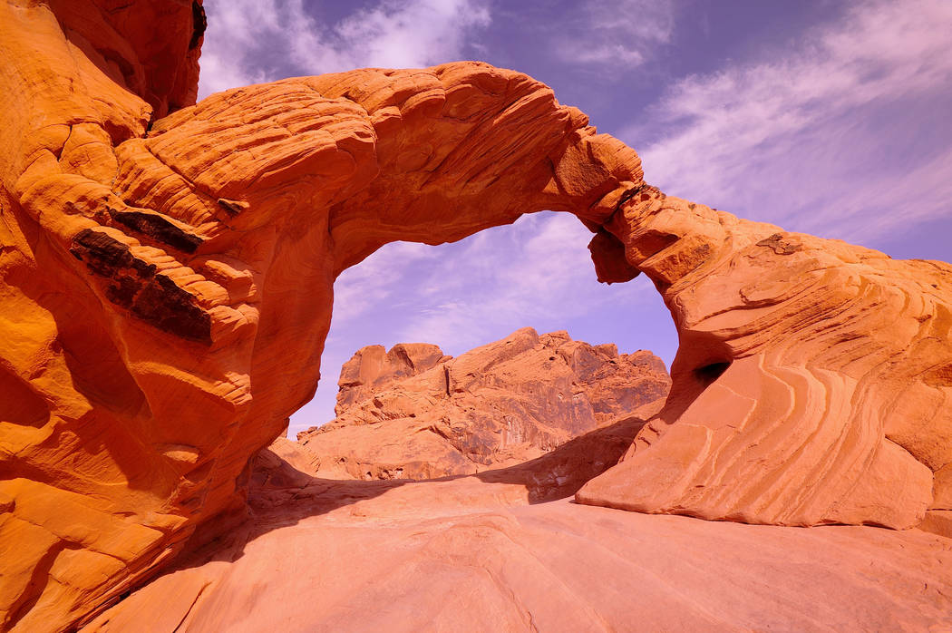 "Arch rock in Valley of Fire State Park. Near Las Vegas Nevada State, U.S.A."