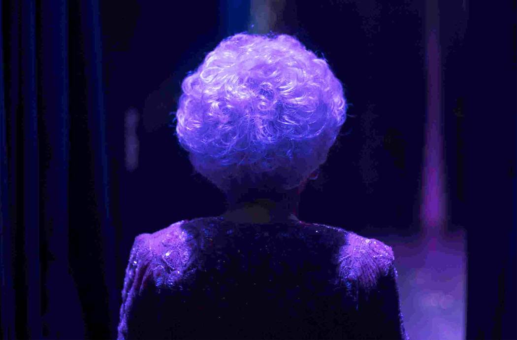 Ms. Super Senior USA Nancy Long waits to compete during the talent portion of the Miss Senior Universe Pageant at the Fabulous Saxe Theatre in Las Vegas, Saturday, Nov. 3, 2018. Rachel Aston Las V ...