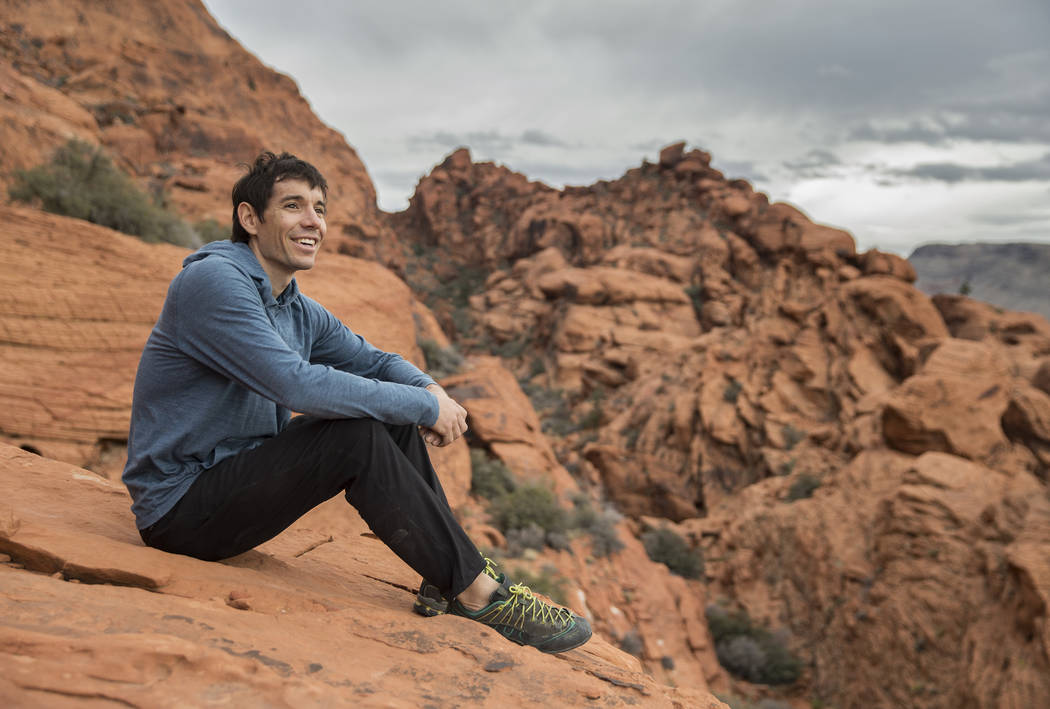 Alex Honnold at The Gallery at Red Rock Canyon on Monday, Dec. 17, 2018, in Las Vegas. Honnold, ...