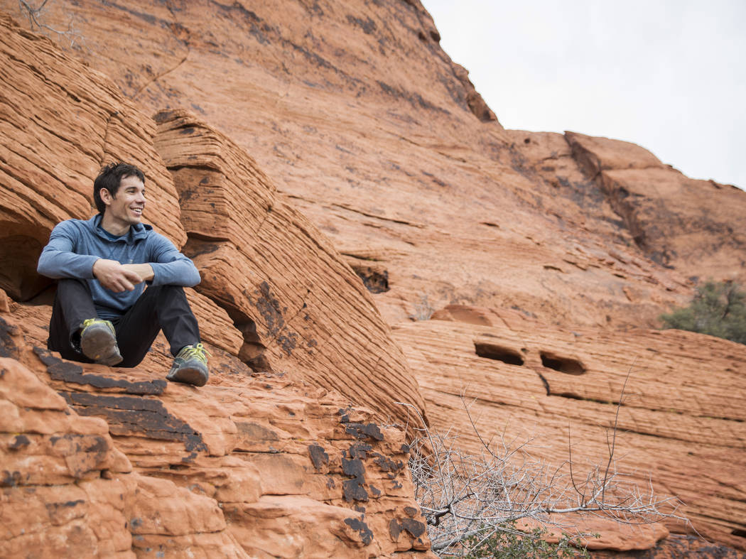 Alex Honnold at The Gallery at Red Rock Canyon on Monday, Dec. 17, 2018, in Las Vegas. Honnold, ...