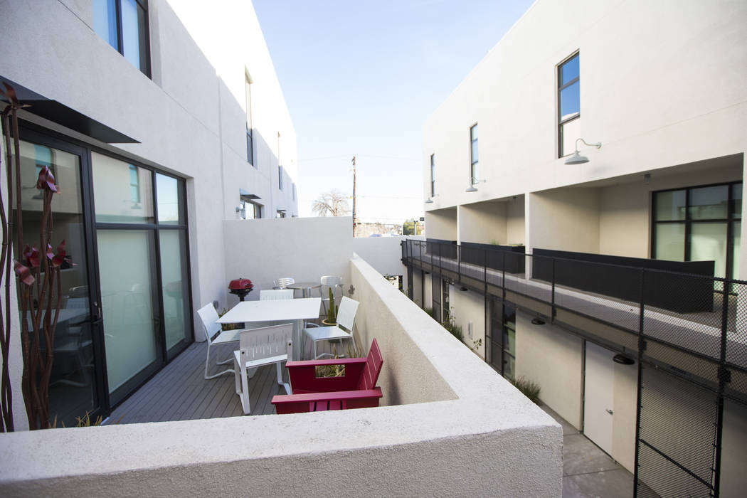 A view of residential units at The Lucy, a multipurpose creative residency created by Beverly R ...