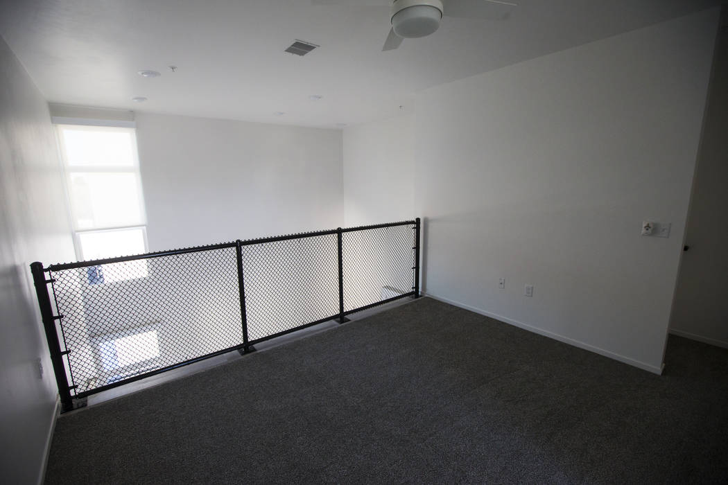 A loft area in a residential unit at The Lucy, a multipurpose creative residency created by Bev ...