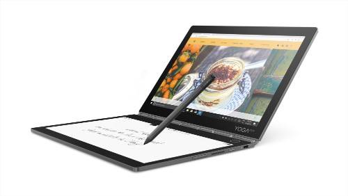 The Yoga Book C930 is the worldճ first dual display laptop with E Ink which turns into a dynamic, customizable keyboard at the touch of a button. Combined with Windows 10 and Intel Core proc ...