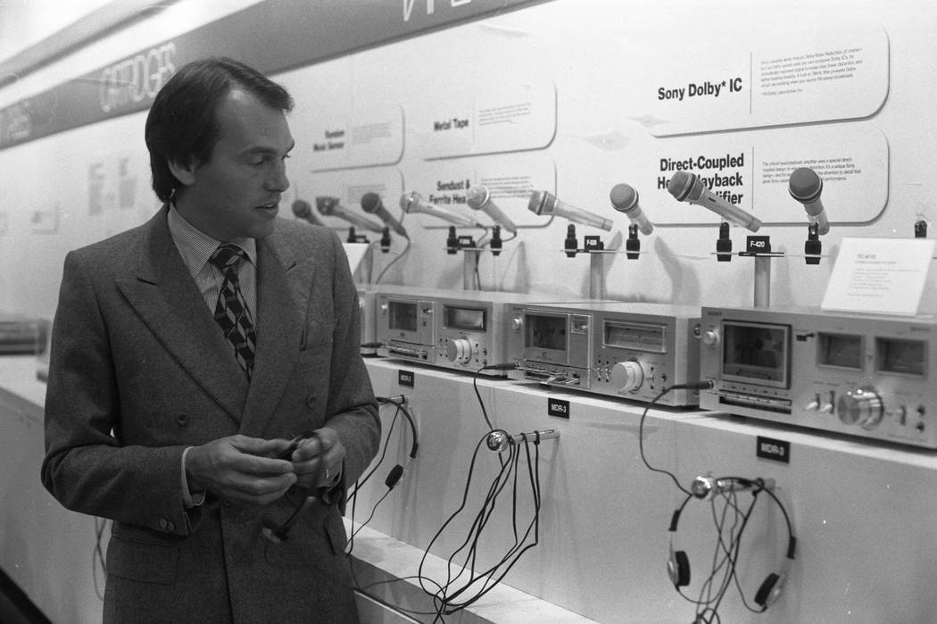 Before there were Beats, headphone displays like this one from Sony attracted plenty of attention at CES in 1980. (Scott Henry/Las Vegas Review-Journal)