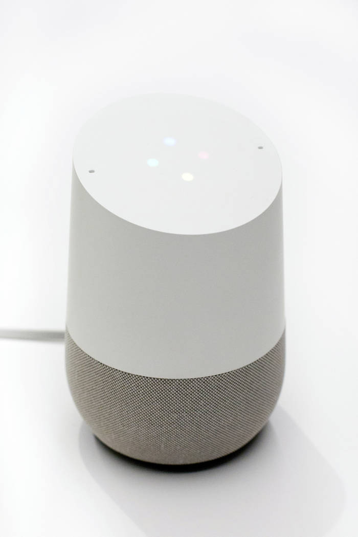 In this June 14, 2018, photo a Google Home is displayed in New York. (AP Photo/Mark Lennihan)