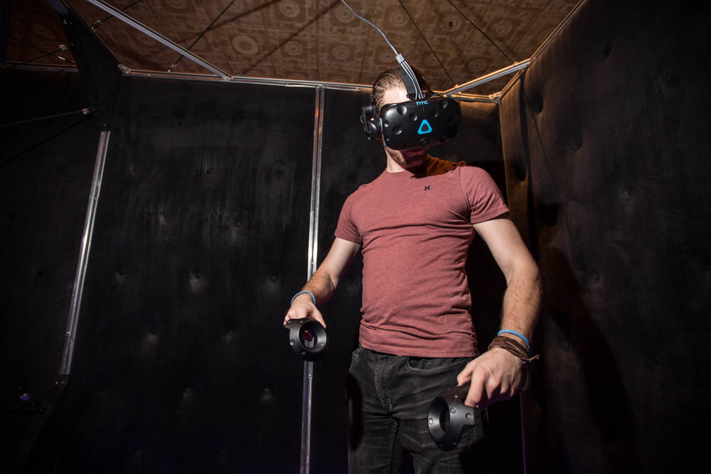 A virtual-reality game demonstration at The Orleans in Las Vegas. (Todd Prince/Las Vegas Review-Journal)