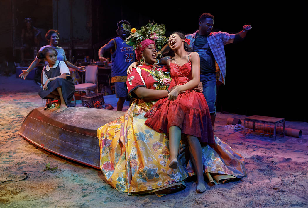 Mia Williamson, Alex Newell, Hailey Kilgore and the cast of "Once On This Island" (Joan Marcus)
