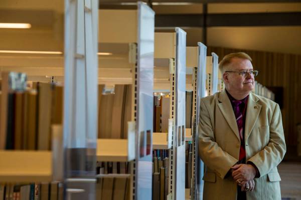 Library director Ron Heezen is pleased with the fine work completed on the new East Las Vegas L ...