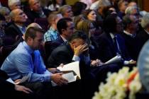 Frank DeAngelis, center, who was principal at Columbine High School during the massacre almost ...