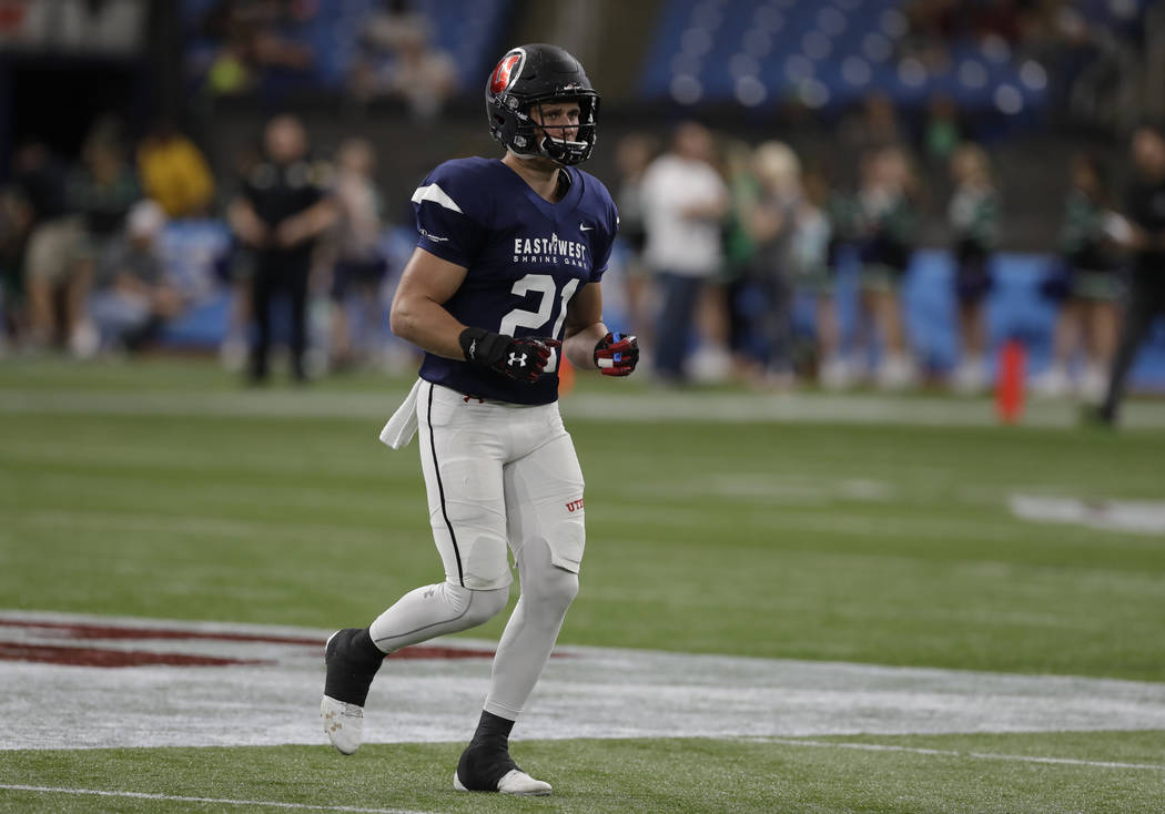 West linebacker Cody Barton (21), of Utah, during the first half of the East West Shrine footba ...