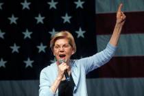 Democratic presidential candidate Sen. Elizabeth Warren, D-Mass., speaks during a campaign rall ...