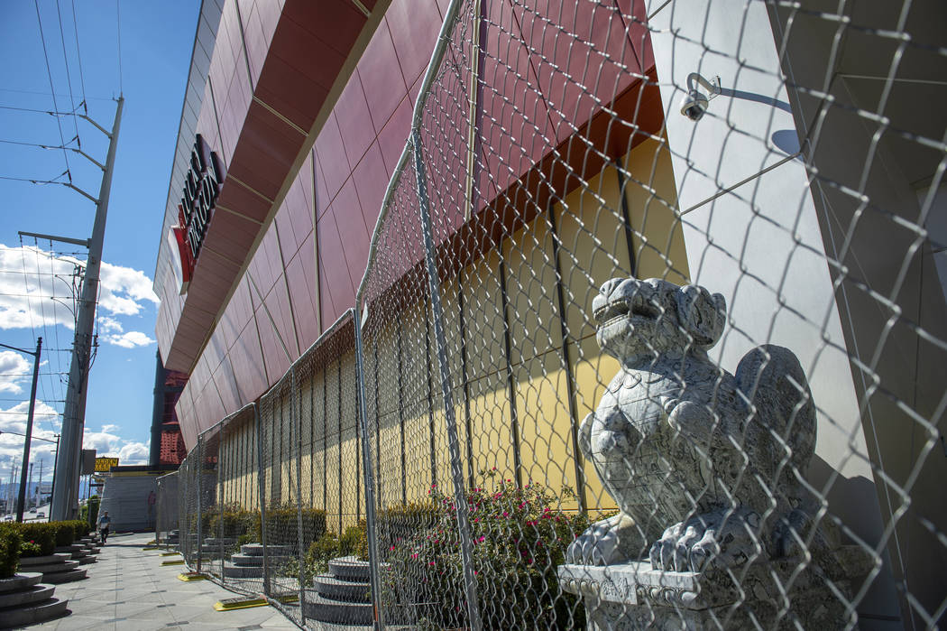 The Lucky Dragon remains closed in Las Vegas, Monday, April 22, 2019. (Caroline Brehman/Las Veg ...