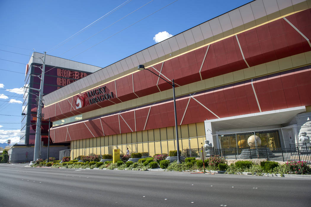 The Lucky Dragon remains closed in Las Vegas, Monday, April 22, 2019. (Caroline Brehman/Las Veg ...