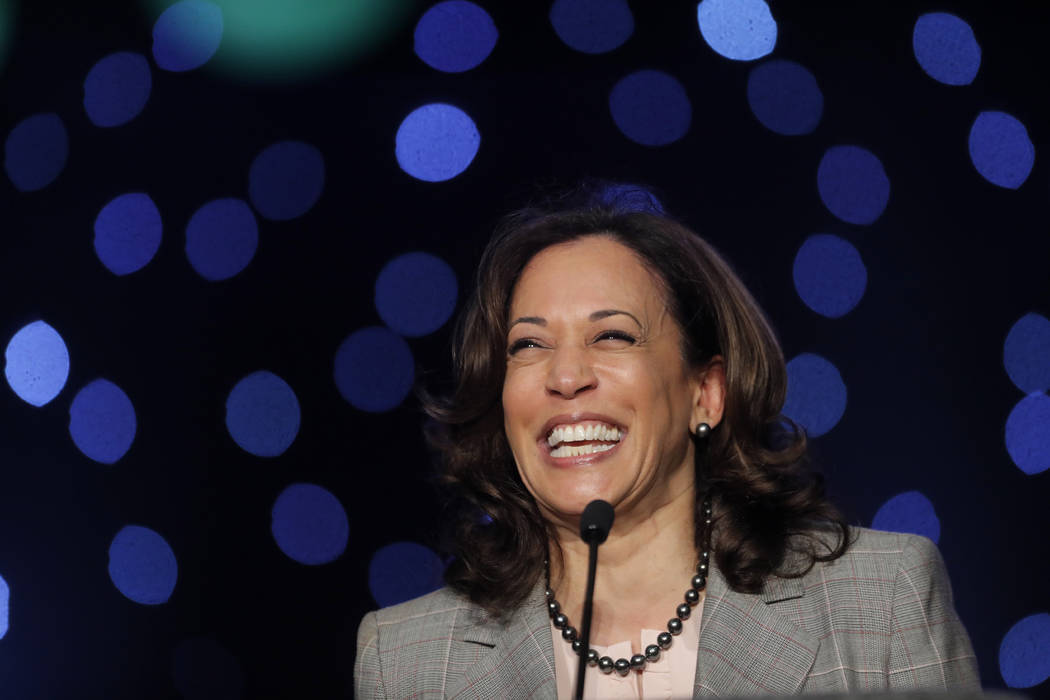 Democratic Presidential Candidate Sen. Kamala Harris, D-Calif., speaks at the Alpha Kappa Alpha ...