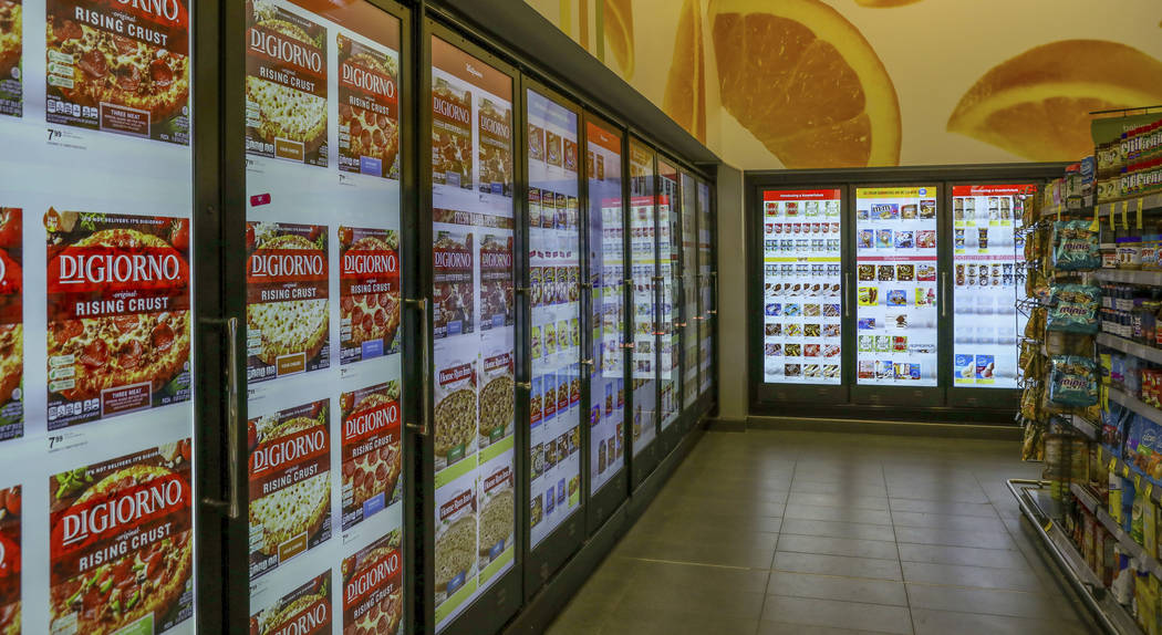 This March 7, 2019, photo shows a smart shelf area at Walgreen's in Chicago. Walgreens, which h ...