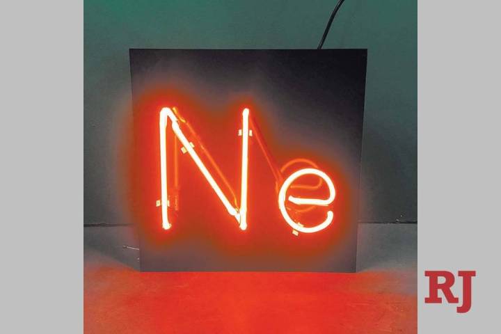 Will Durham commissioned this sign made out of neon that shows the chemical symbol of neon. (Wi ...
