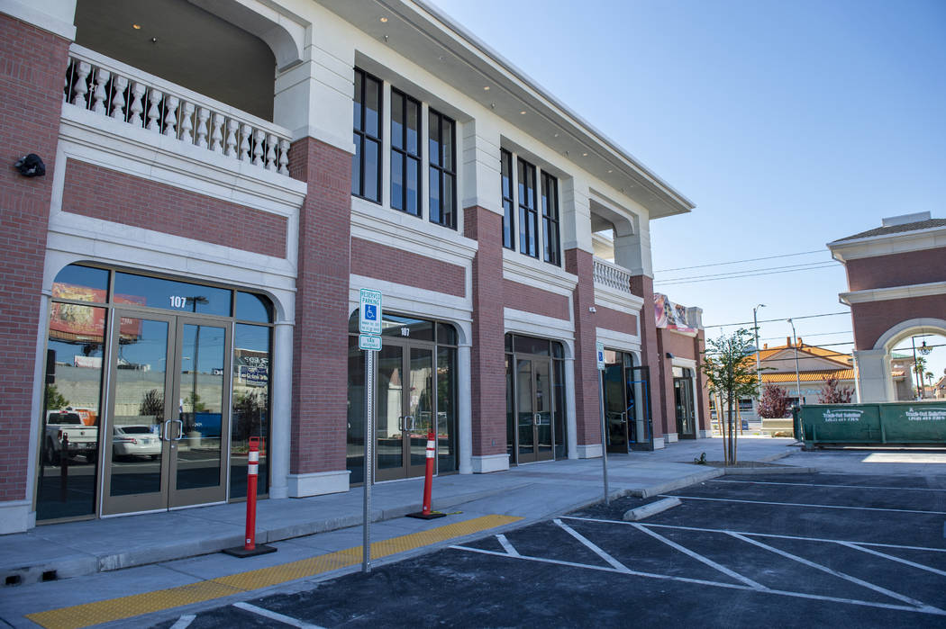 Construction for Shanghai Plaza retail center continues in Las Vegas, Thursday, April 18, 2019. ...