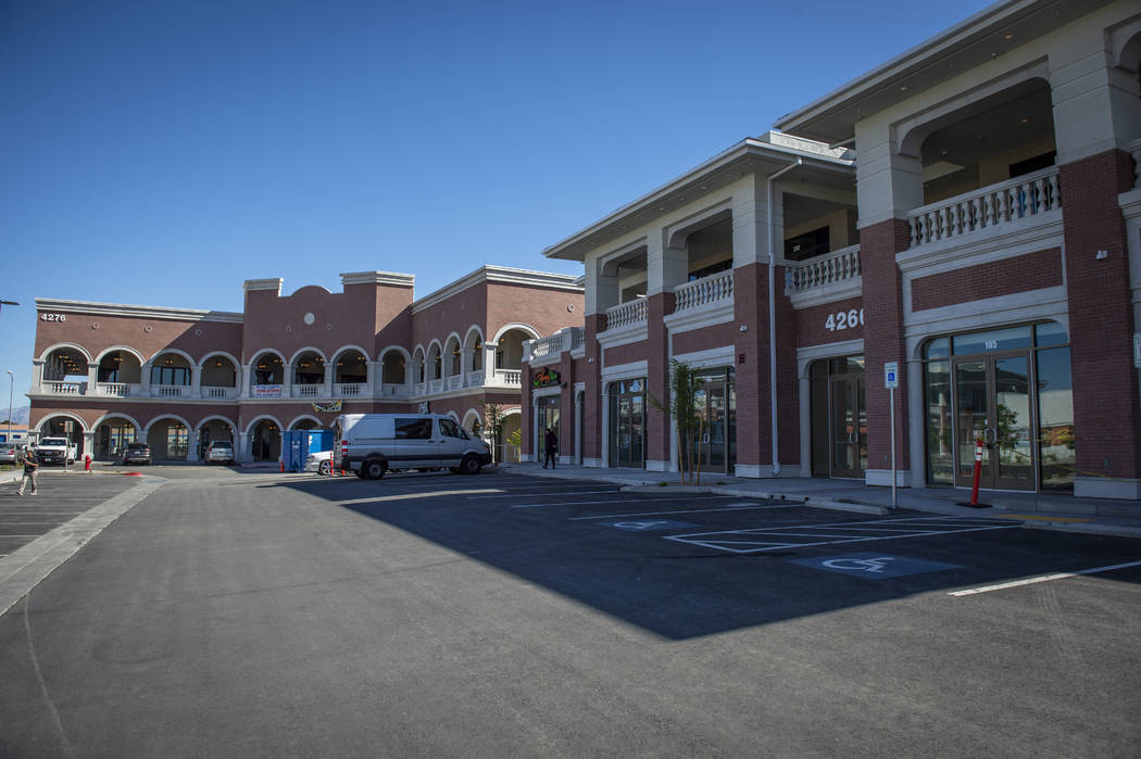 Construction for Shanghai Plaza retail center continues in Las Vegas, Thursday, April 18, 2019. ...