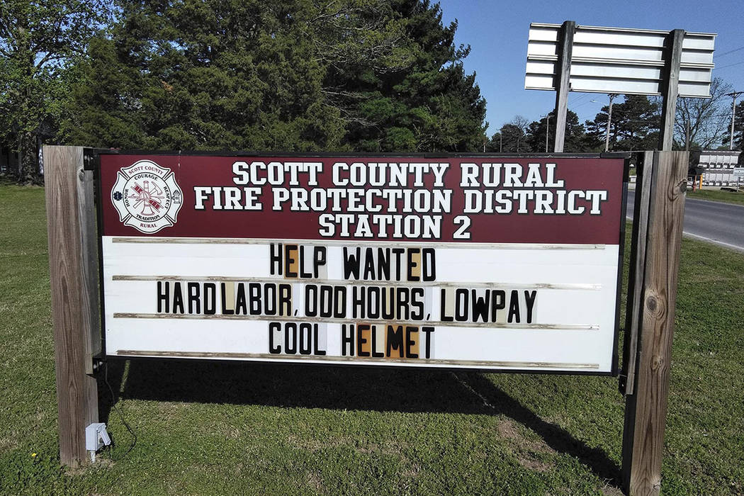 This April 20, 2019 photo provided by the Scott County, Mo., Rural Fire Protection District sho ...