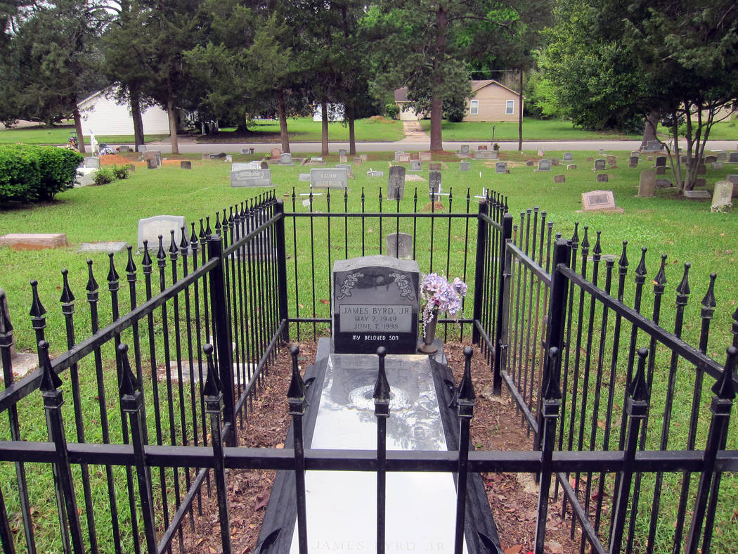 This April 12, 2019, photo shows the gravesite of James Byrd Jr. in Jasper, Texas. Byrd was kil ...