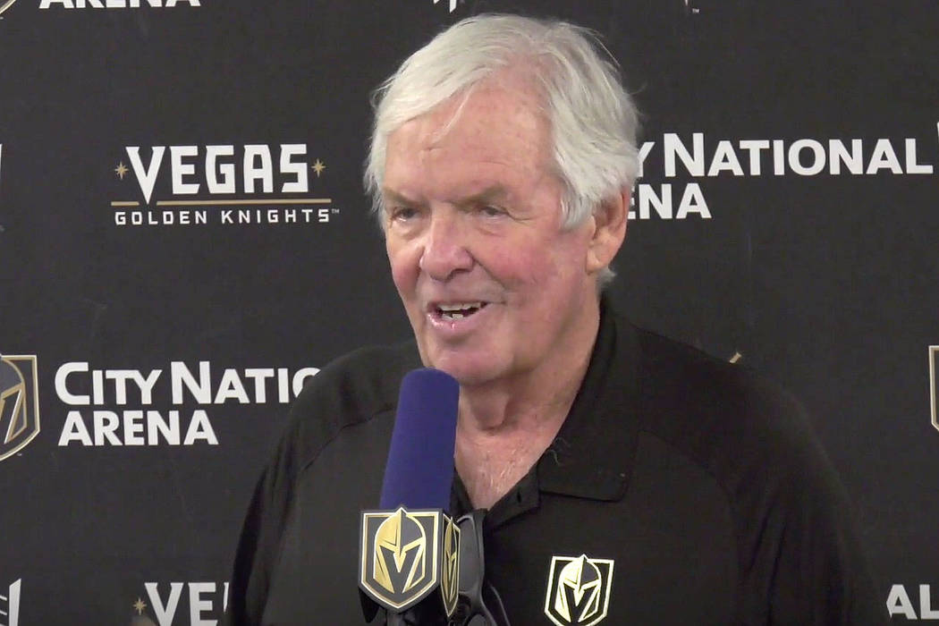 Golden Knights owner Bill Foley speaks during a news conference at City National Arena in Las V ...