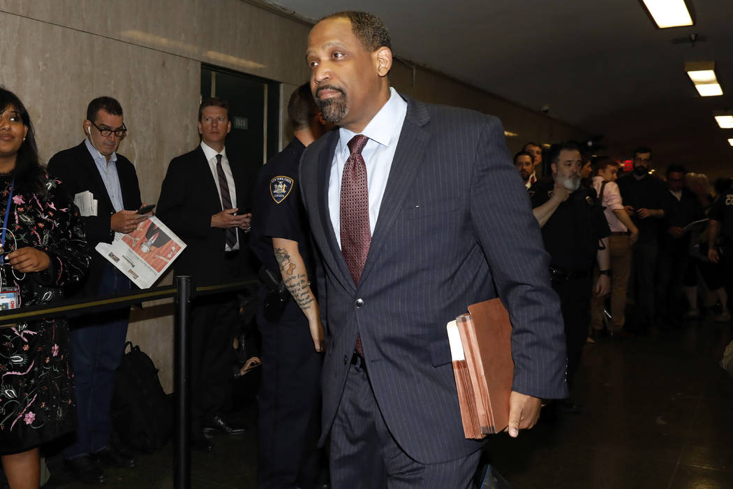 Attorney Ronald Sullivan, for Harvey Weinstein, enters State Supreme Court in New York, Friday, ...