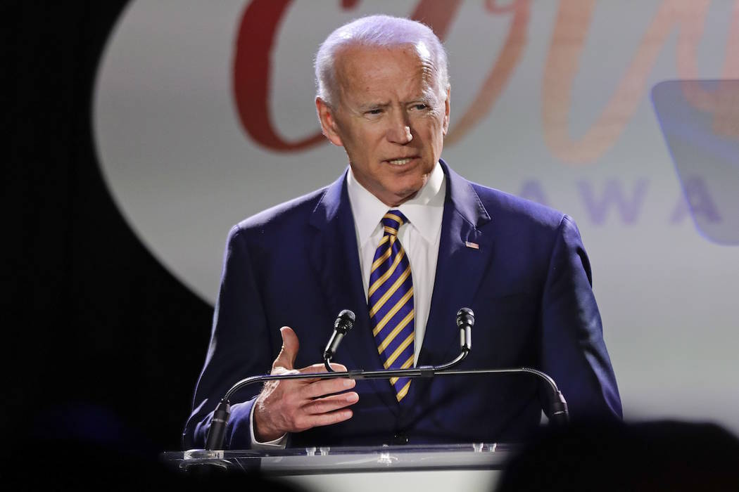 Former Vice President Joe Biden speaks at the Biden Courage Awards Tuesday, March 26, 2019, in ...