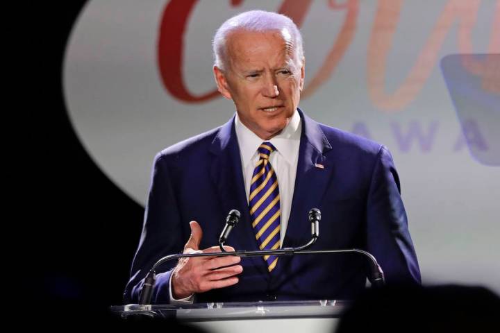 Former Vice President Joe Biden speaks at the Biden Courage Awards Tuesday, March 26, 2019, in ...
