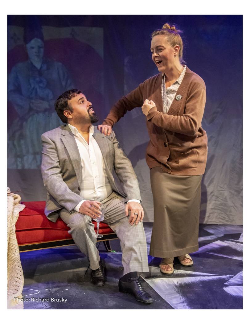 Picasso (Jorge Ortiz) and Gertrude Stein (Kimberly Gratland James) in "27" at Cockroach Theatre ...