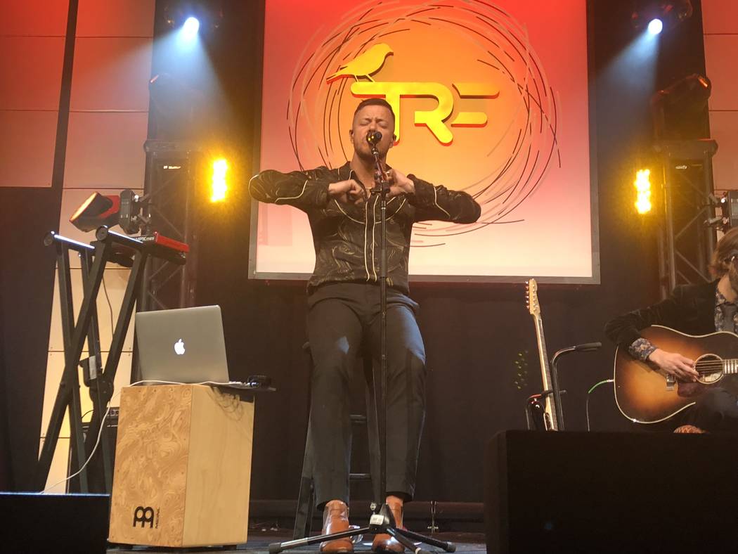 Dan Reynolds of Imagine Dragons is shown at the Tyler Robinson Foundation Rise Up Gala at Caesa ...