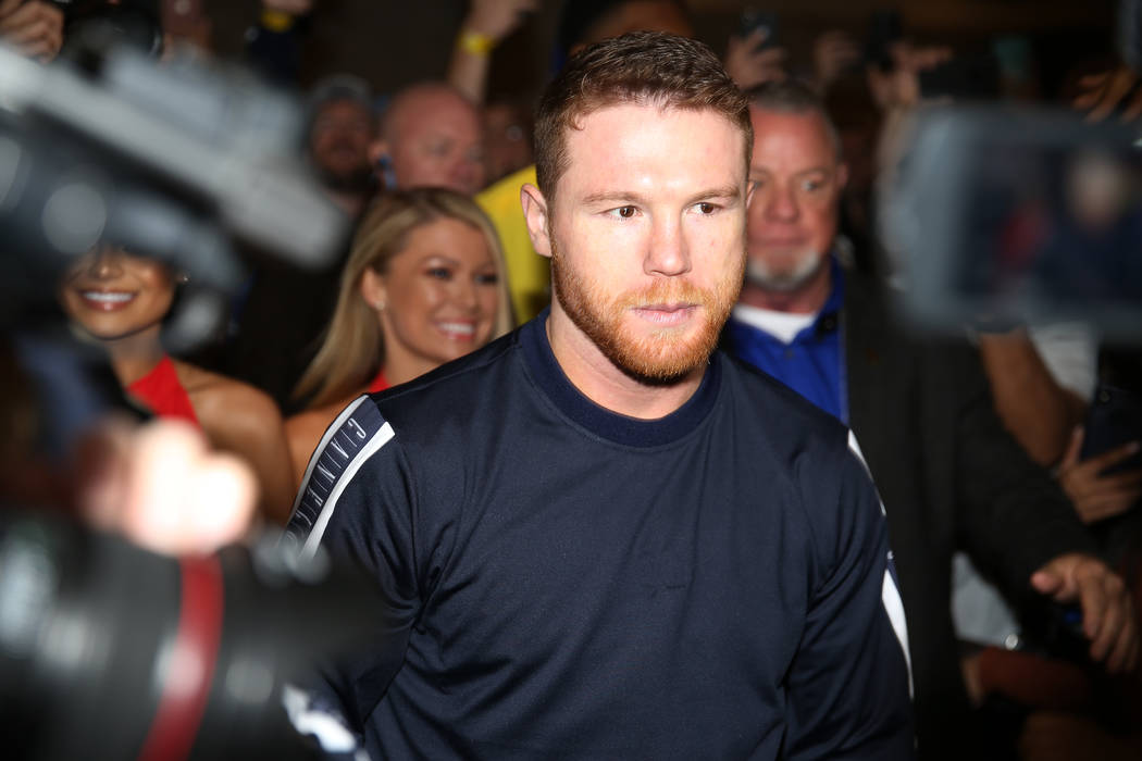 Saul "Canelo" Alvarez makes his grand arrival at MGM Grand hotel-casino in Las Vegas, ...