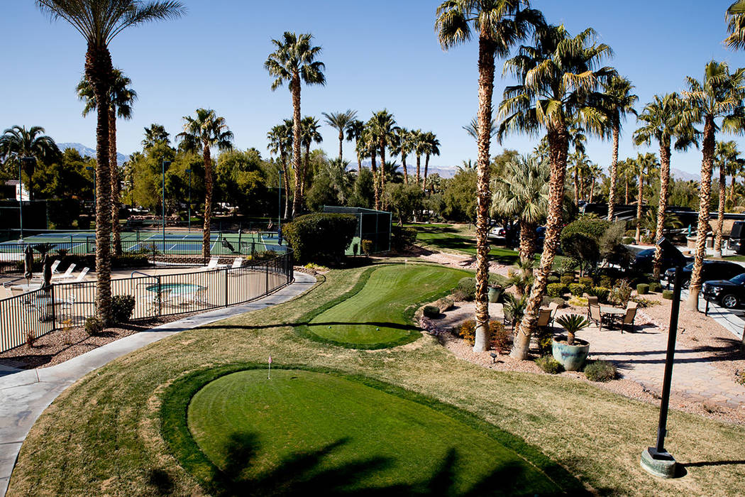 Las Vegas Motorcoach Resort features a nine-hole, lighted putting course. (Tonya Harvey Real Es ...