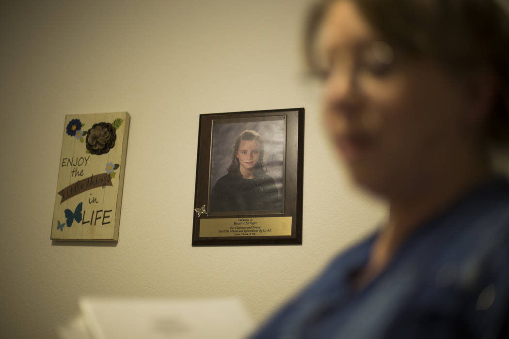 A portrait of Regina Krieger at her mother Rhonda Hunnel's home in Henderson, Wednesday, March ...