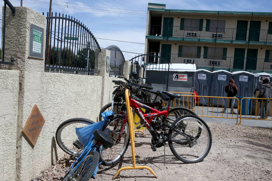 The City of Las Vegas Courtyard Homeless Resource Center Thursday, April 11, 2019. (K.M. Cannon ...