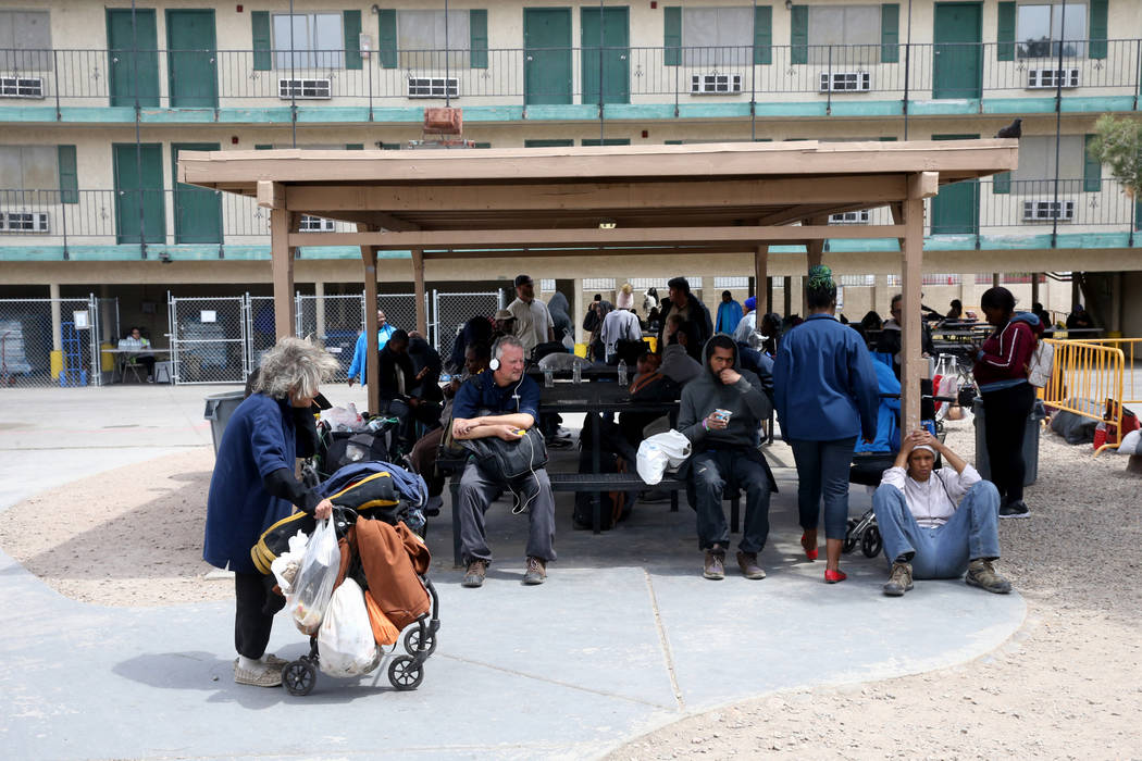 The City of Las Vegas Courtyard Homeless Resource Center Thursday, April 11, 2019. (K.M. Cannon ...