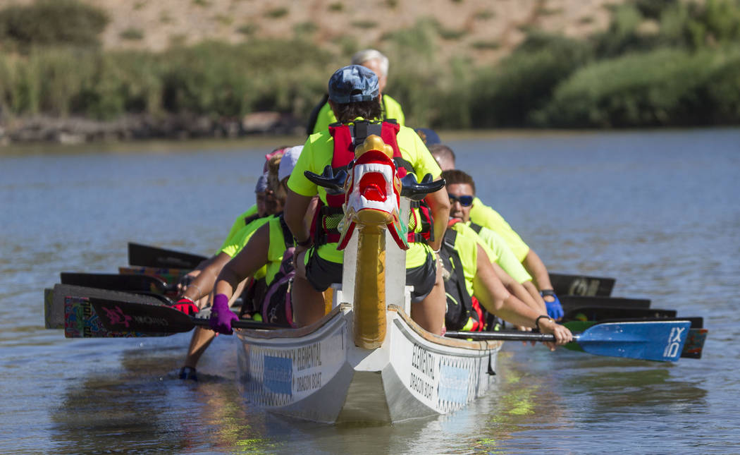 Members of the Arizona Dragon Riders prepare to participate in a race during the Nevada Interna ...