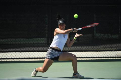 Aiwen Zhu, shown last month, is the fourth UNLV women's tennis player to advance to the NCAA si ...