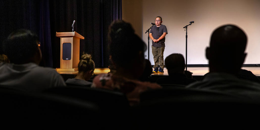 Forbuss Elementary School student Ryder Cantwell performs "The Princess and the Pony" ...