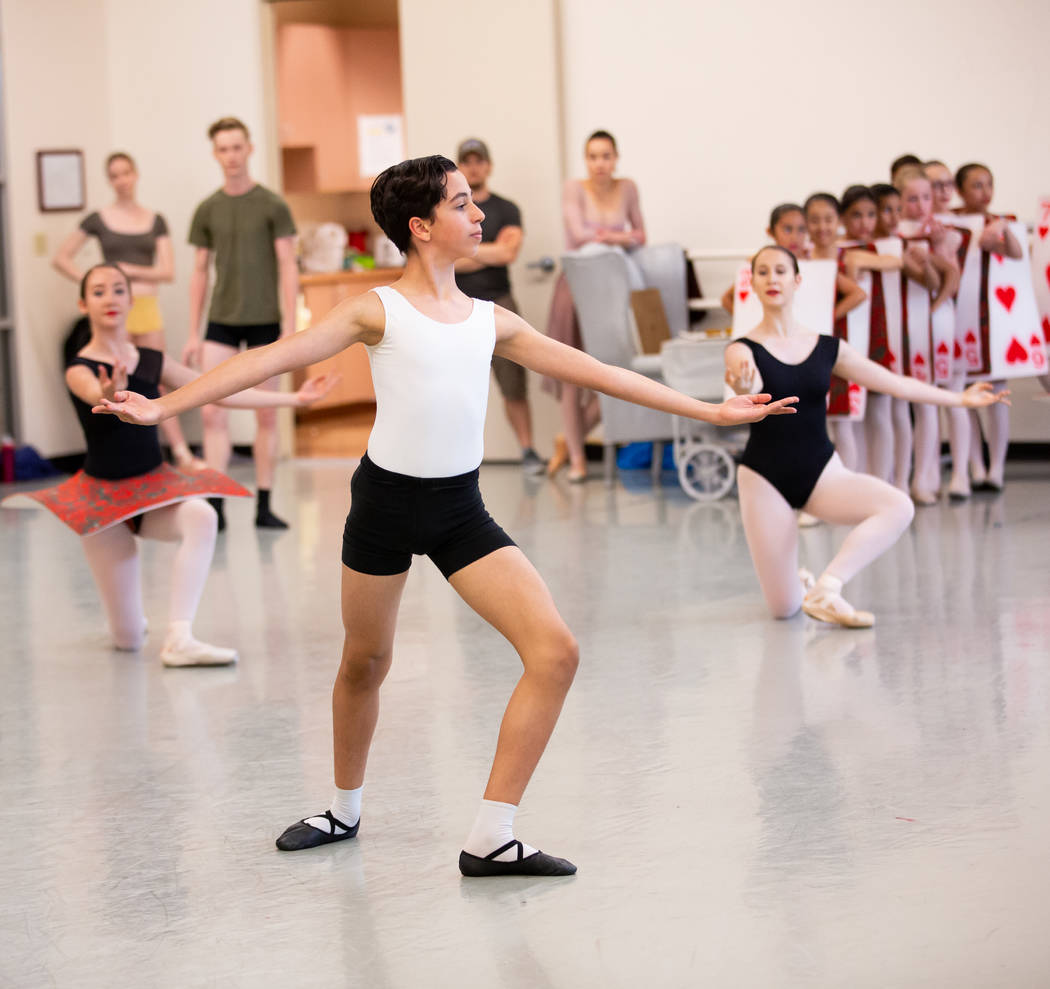 Academy of Nevada Ballet Theatre Student Julian Mirkia as Male Jr. Card in Alice (In Wonderland ...