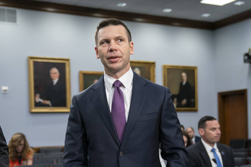 Acting-Homeland Security Secretary Kevin McAleenan prepares for a House Appropriations subcommi ...