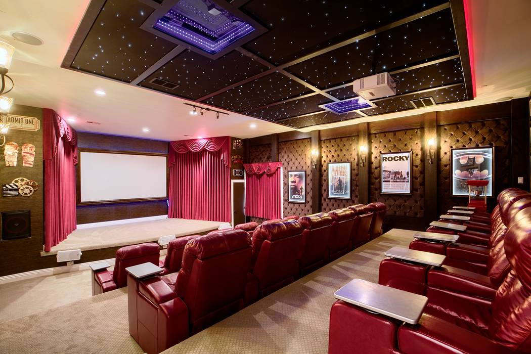 The basement houses a large home movie theater. (Signature Real Estate Group)