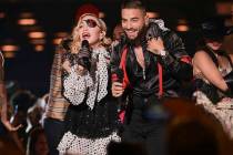 Madonna, left, and Maluma perform "Medellin'" at the Billboard Music Awards on Wednesday, May 1 ...