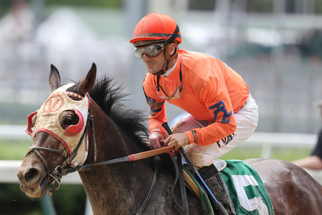 Jockey Julien Leparoux is seen after a race at Churchill Downs Thursday, May 2, 2019, in Louisv ...