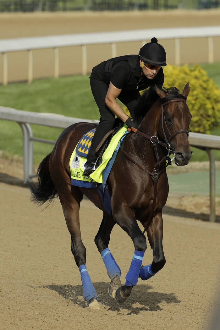 Kentucky Derby entrant Game Winner runs during a workout at Churchill Downs Thursday, May 2, 20 ...