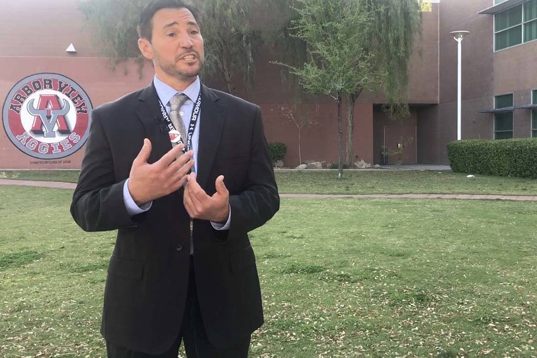 Kevin McPartlin, the principal at Arbor View High School, discusses anti-bias training given to ...